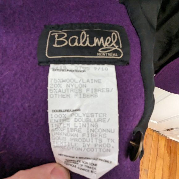Vintage Balimel Montreal Wool Purple Coat - Made in Canada - Large - Picture 6 of 9